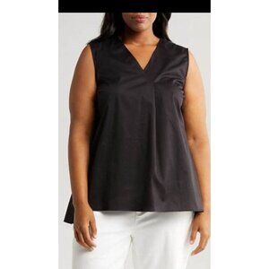 Harshman Aria Black Sleeveless Tank Top Women’s Plus Size 1X NWT 100% Cotton